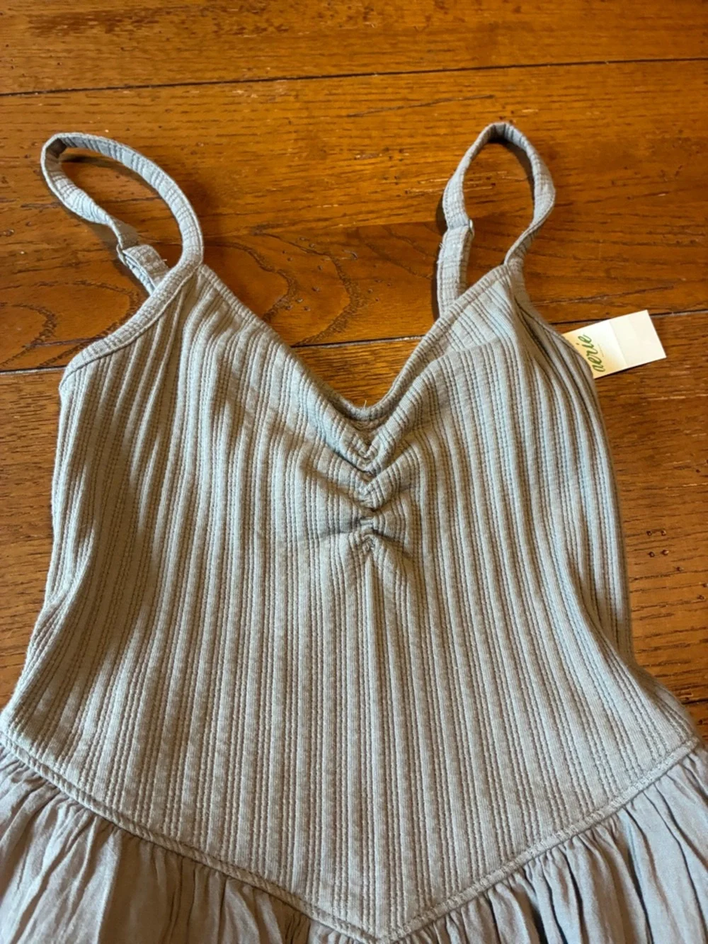 Aerie Sleeveless Cotton-Blend Dress in Light Taupe - Picture 6 of 6